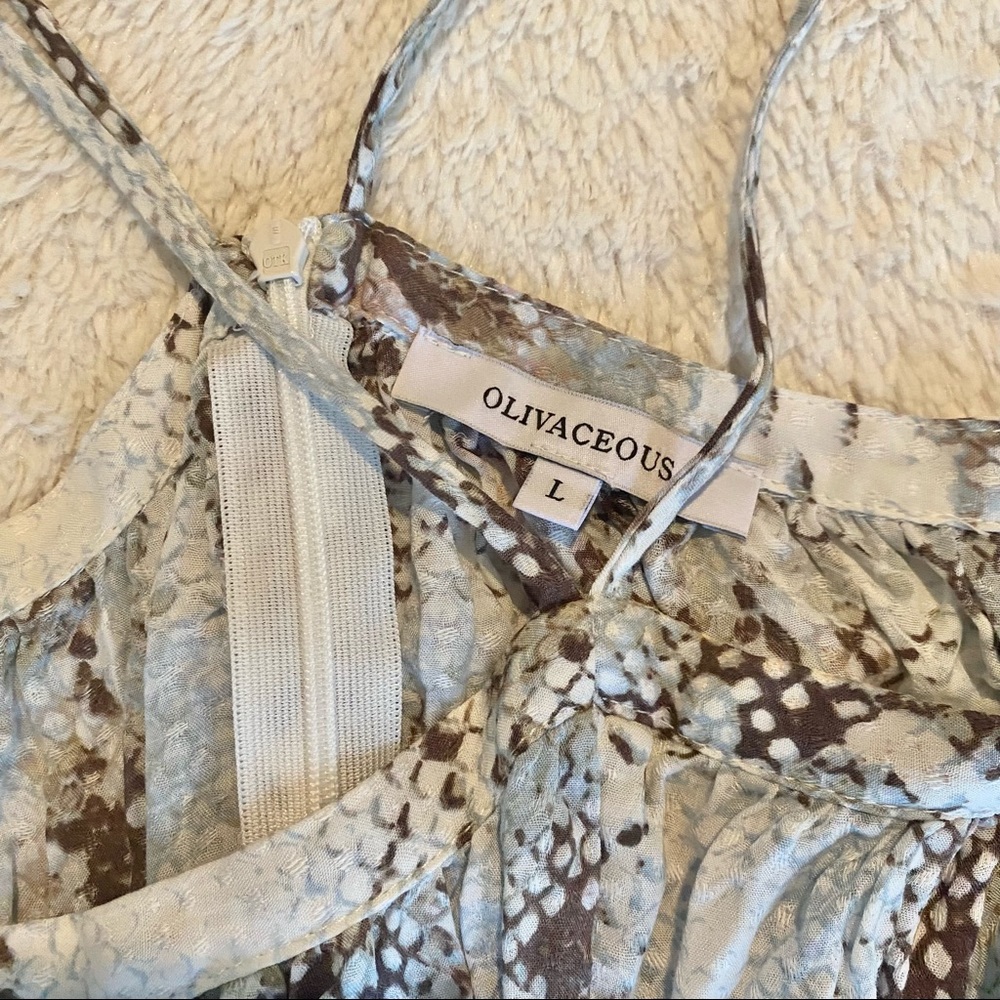 Olivaceous Snakeskin Off-the-Shoulder Halter Top Size Large - Picture 8 of 12